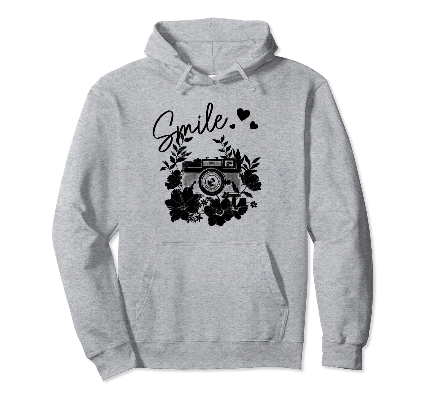 Photographer Smile Camera Flowers Hoodie - Graphic Print for Adults - T-Shirt, Sweatshirt, Hoodie