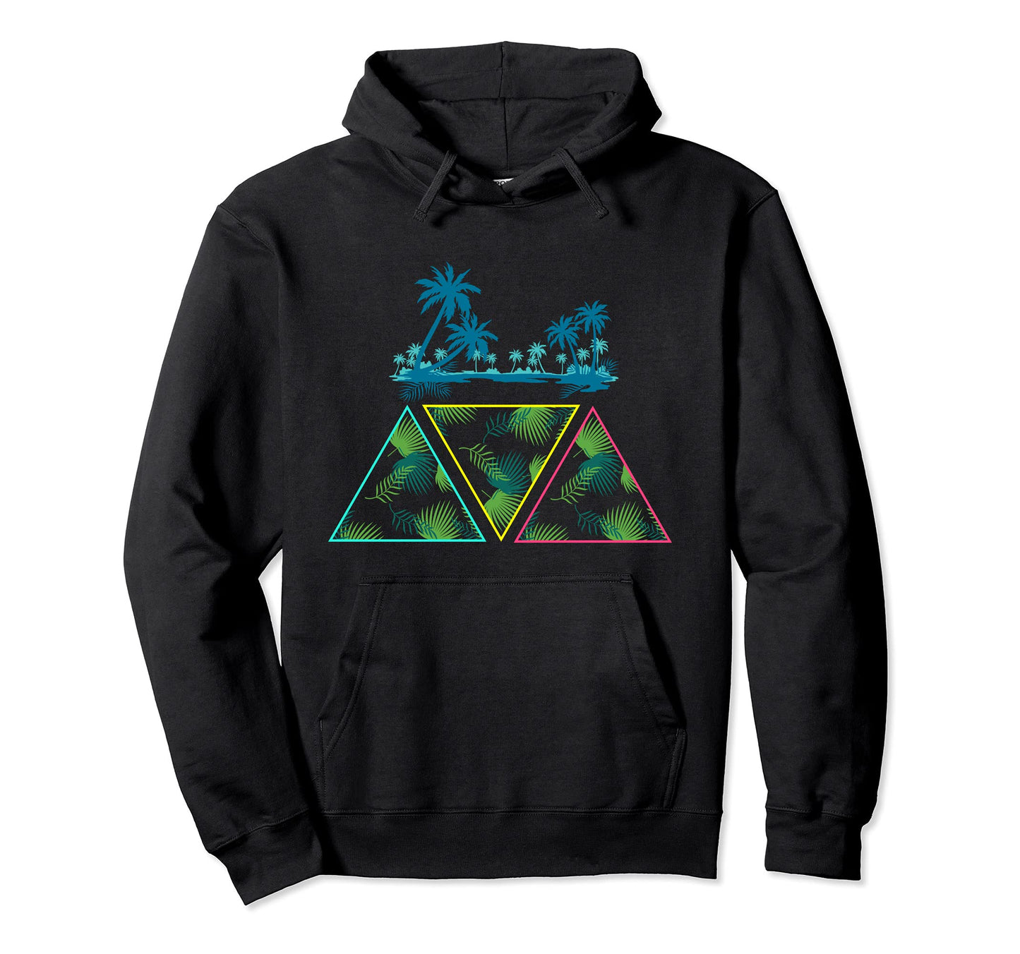 Summer Vacation Art 80S Palm Trees Hoodie - Unique Graphic for Adults - T-Shirt, Sweatshirt, Hoodie