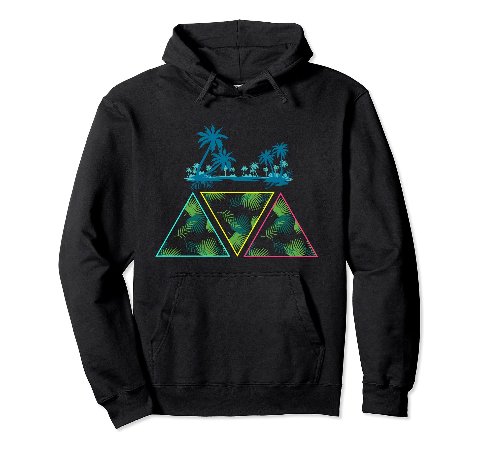 Summer Vacation Art 80S Palm Trees Hoodie - Unique Graphic for Adults - T-Shirt, Sweatshirt, Hoodie