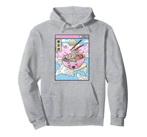Surfing Ramen Bowl Japanese Waves Hoodie - Streetwear Style for Adults - T-Shirt, Sweatshirt, Hoodie