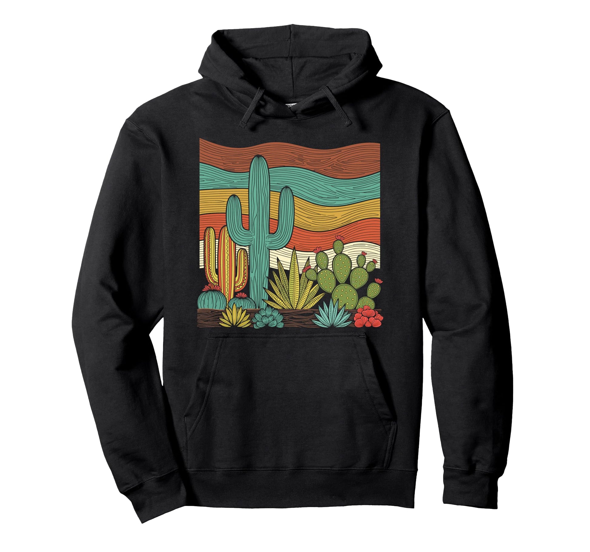 Desert Cacti Succulent Cactus Hoodie - Aesthetic Graphic Men Women - T-Shirt, Sweatshirt, Hoodie