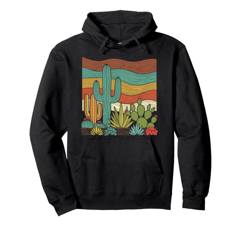Desert Cacti Succulent Cactus Hoodie - Aesthetic Graphic Men Women - T-Shirt, Sweatshirt, Hoodie