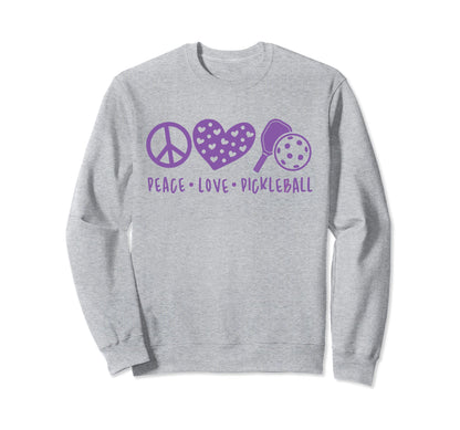 Pickleball Retirees Peace Love Sweatshirt - Graphic Print Men Women - T-Shirt, Sweatshirt, Hoodie