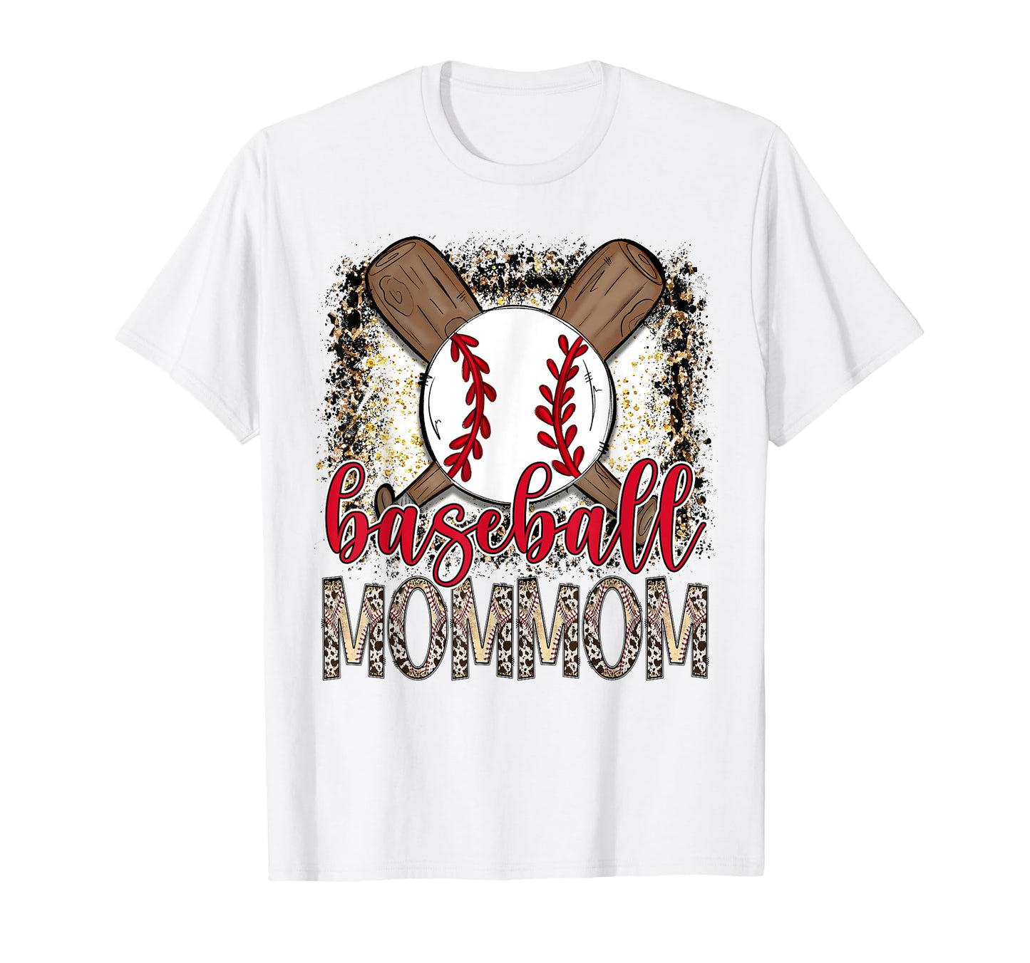 Baseball Mommom Leopard Proud Ball T-Shirt - Graphic Print for Adults - T-Shirt, Sweatshirt, Hoodie