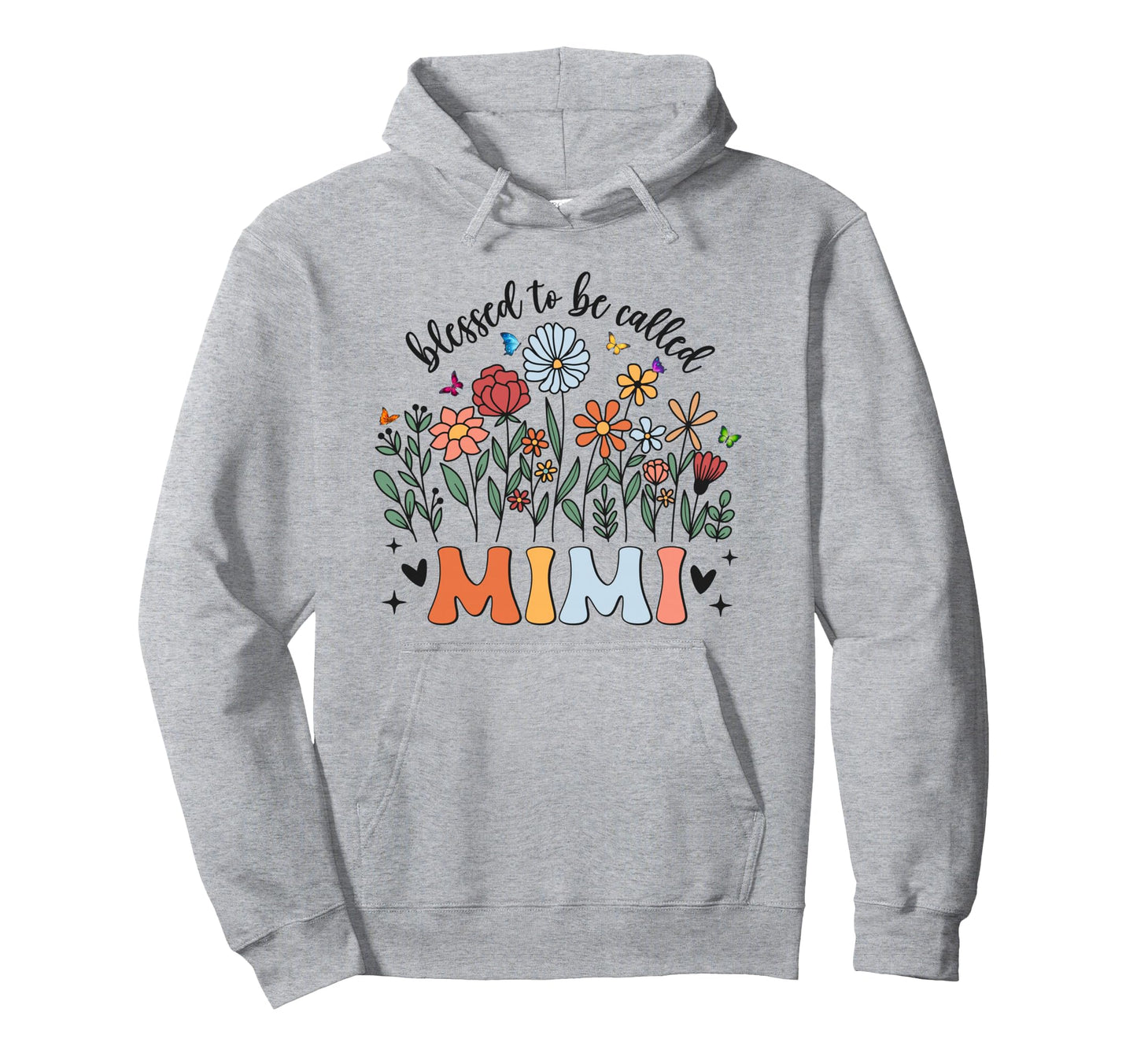 Blessed To Be Called Mimi Wildflower Hoodie - Custom Art Print Unisex - T-Shirt, Sweatshirt, Hoodie