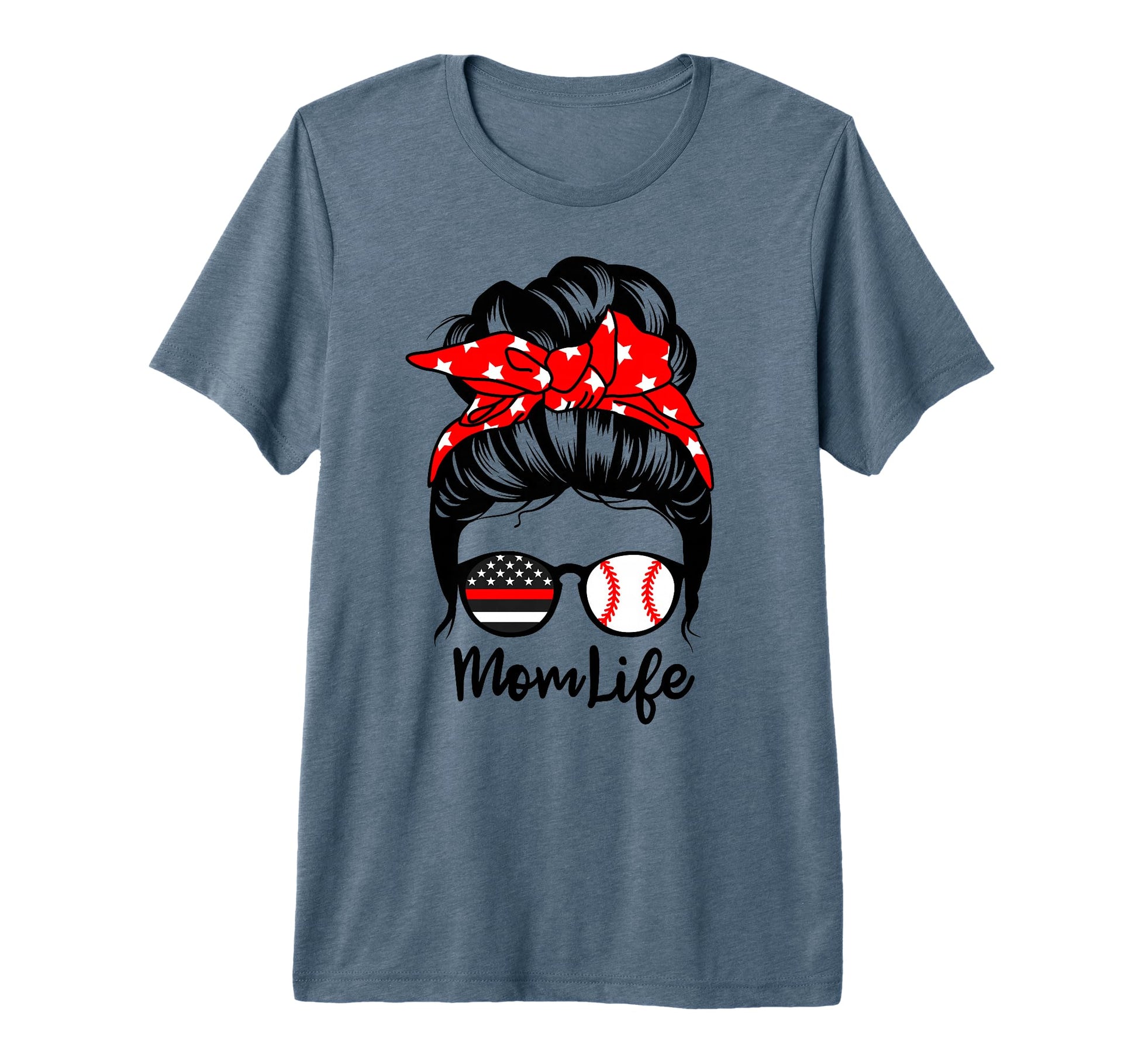 Mom Life Messy Bun Hair Firefighter T-Shirt - Custom Art Print Men Women - T-Shirt, Sweatshirt, Hoodie