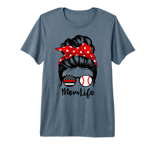 Mom Life Messy Bun Hair Firefighter T-Shirt - Custom Art Print Men Women - T-Shirt, Sweatshirt, Hoodie