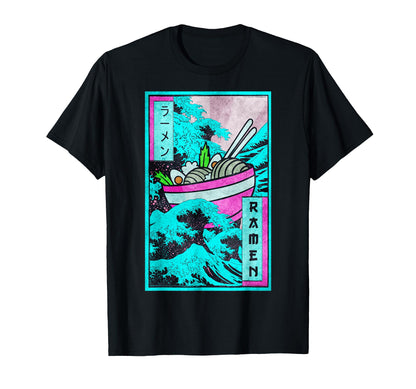 Ramen Noodles Great Wave Off Kanagawa T-Shirt - Streetwear Style Unisex - T-Shirt, Sweatshirt, Hoodie