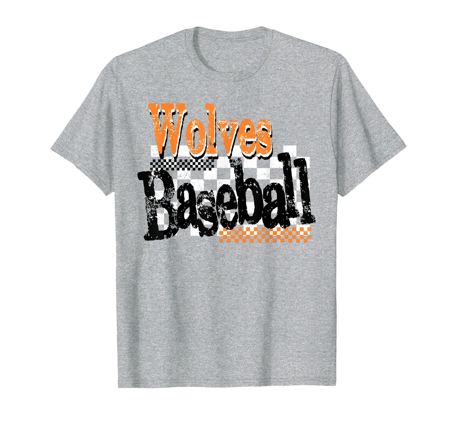 Wolves Checkered Baseball Mom Game T-Shirt - Custom Art Print Men Women - T-Shirt, Sweatshirt, Hoodie