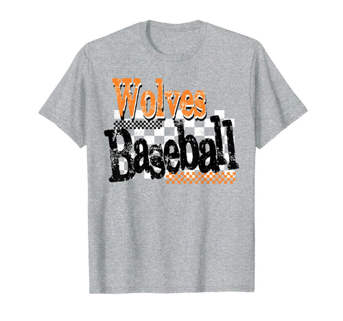 Wolves Checkered Baseball Mom Game T-Shirt - Custom Art Print Men Women - T-Shirt, Sweatshirt, Hoodie