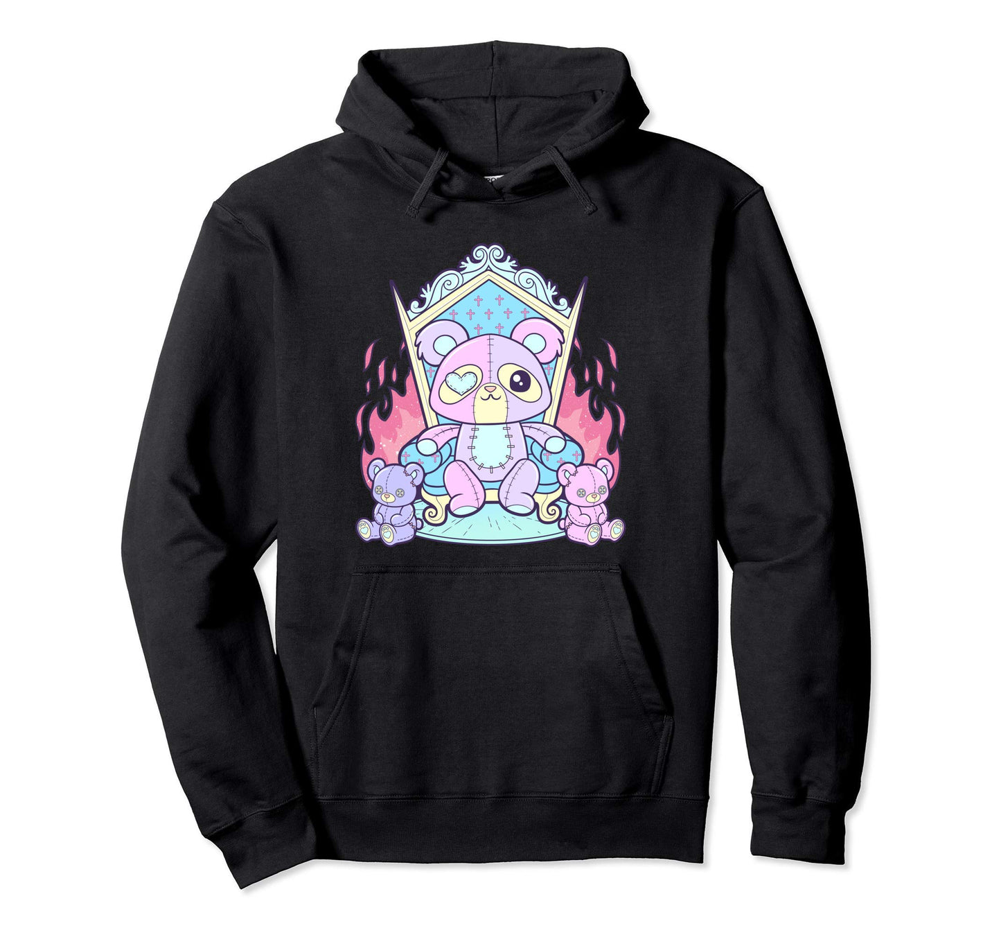 Kawaii Pastel Goth Creepy Killer Teddy Hoodie - Streetwear Style Unisex - T-Shirt, Sweatshirt, Hoodie