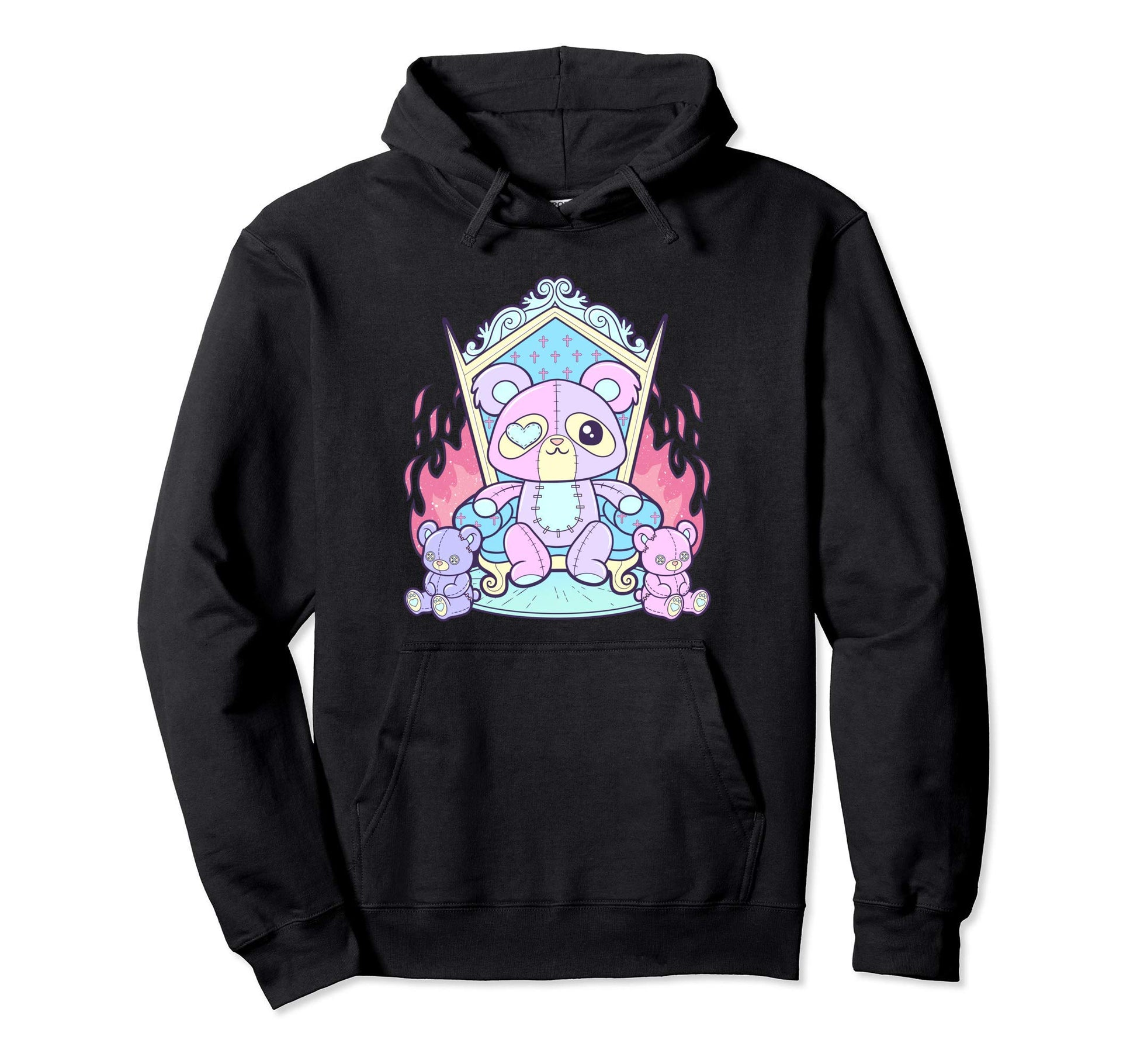 Kawaii Pastel Goth Creepy Killer Teddy Hoodie - Streetwear Style Unisex - T-Shirt, Sweatshirt, Hoodie