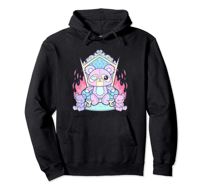 Kawaii Pastel Goth Creepy Killer Teddy Hoodie - Streetwear Style Unisex - T-Shirt, Sweatshirt, Hoodie