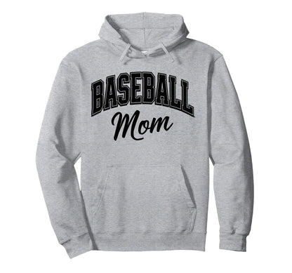 Baseball Mom Proud Sports Supporter Hoodie - Unique Graphic Men Women - T-Shirt, Sweatshirt, Hoodie
