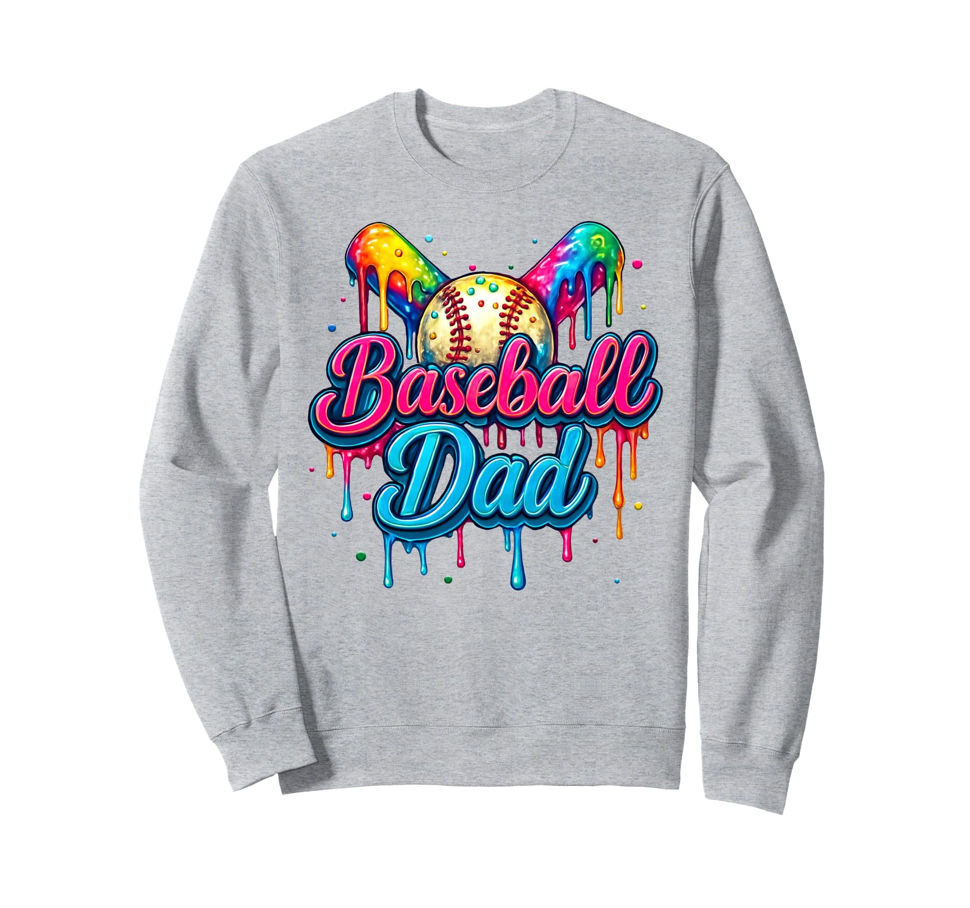 Baseball Dad Daddy Father Happy Sweatshirt - Custom Art Print for Adults - T-Shirt, Sweatshirt, Hoodie