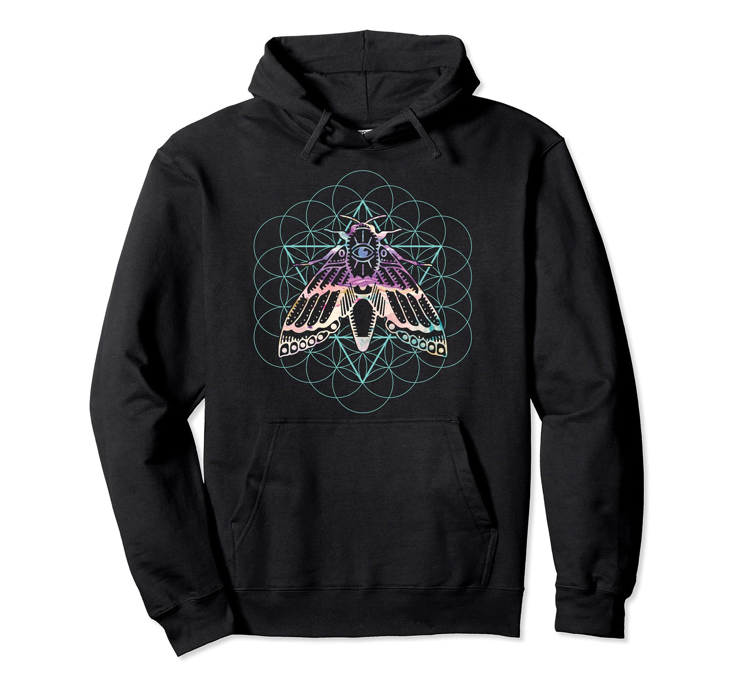 Animal Moth Insect Sacred Geometry Pagan Hoodie - Unique Graphic Men Women - T-Shirt, Sweatshirt, Hoodie