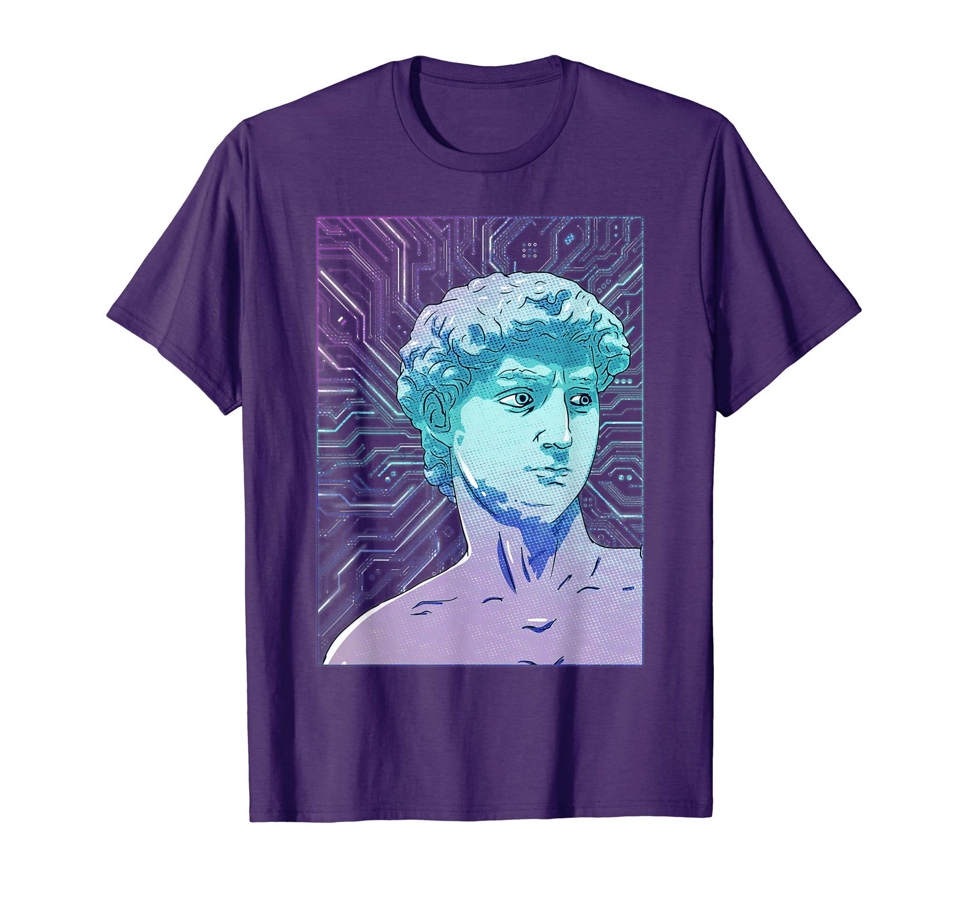 Cyber Aesthetic Greek Statue David T-Shirt - Fun Novelty Design for Adults - T-Shirt, Sweatshirt, Hoodie