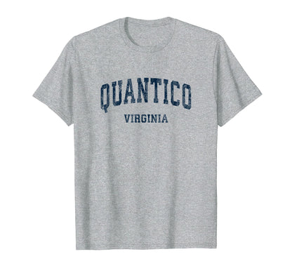 Quantico Virginia Va Varsity Sports Navy T-Shirt - Custom Art Print Unisex - T-Shirt, Sweatshirt, Hoodie