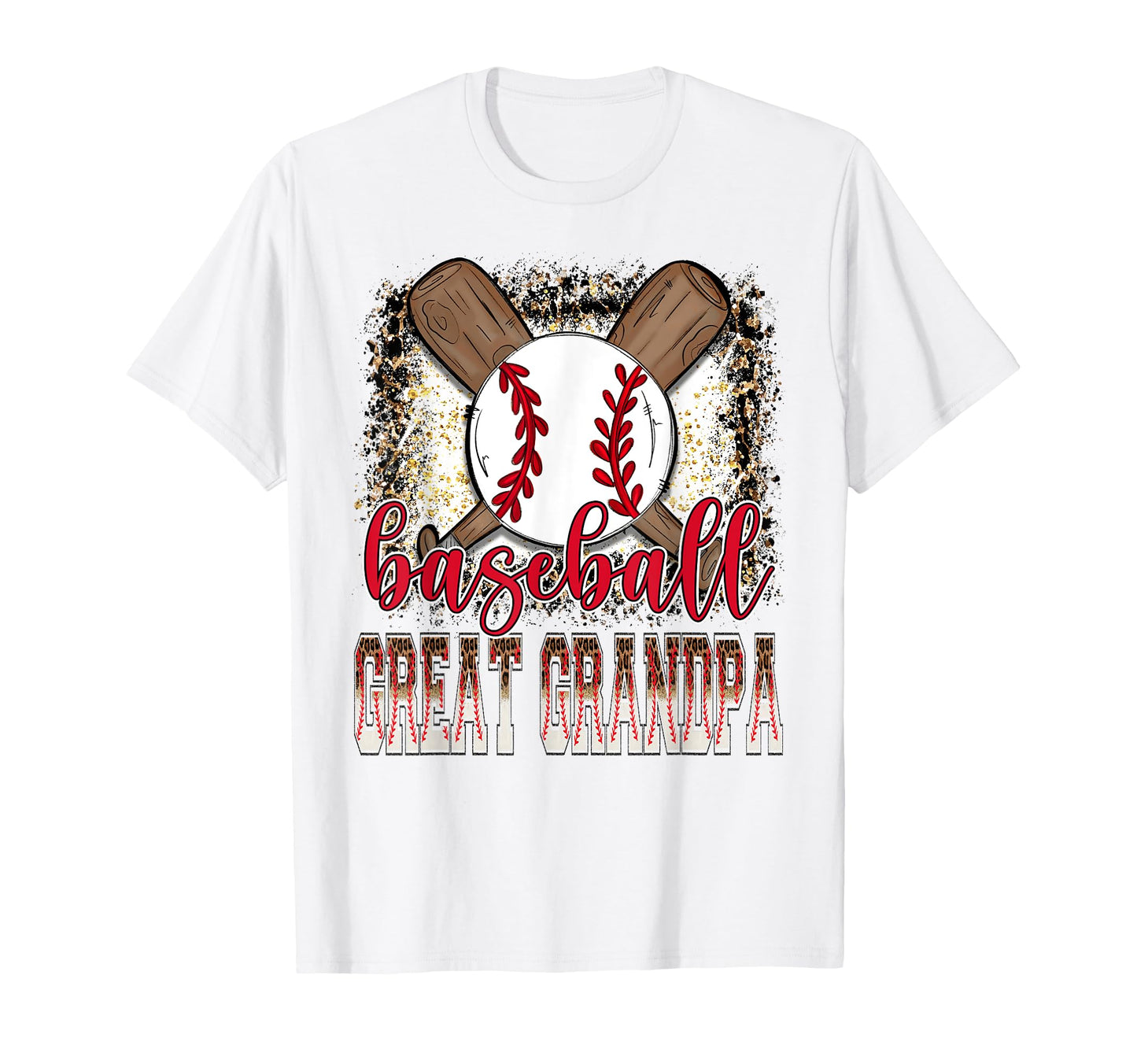 Baseball Great Grandpa Leopard Proud Ball T-Shirt - Trendy Graphic Unisex - T-Shirt, Sweatshirt, Hoodie
