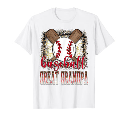 Baseball Great Grandpa Leopard Proud Ball T-Shirt - Trendy Graphic Unisex - T-Shirt, Sweatshirt, Hoodie