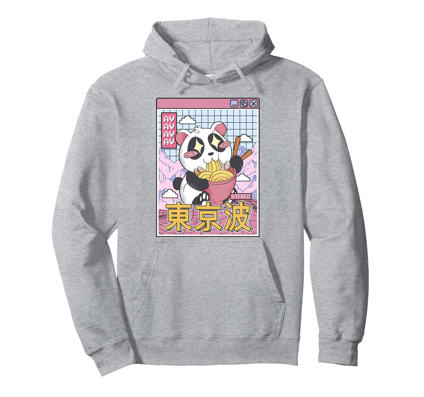 Panda Bear Ramen Japanese Kawaii Hoodie - Fun Novelty Design for Adults - T-Shirt, Sweatshirt, Hoodie