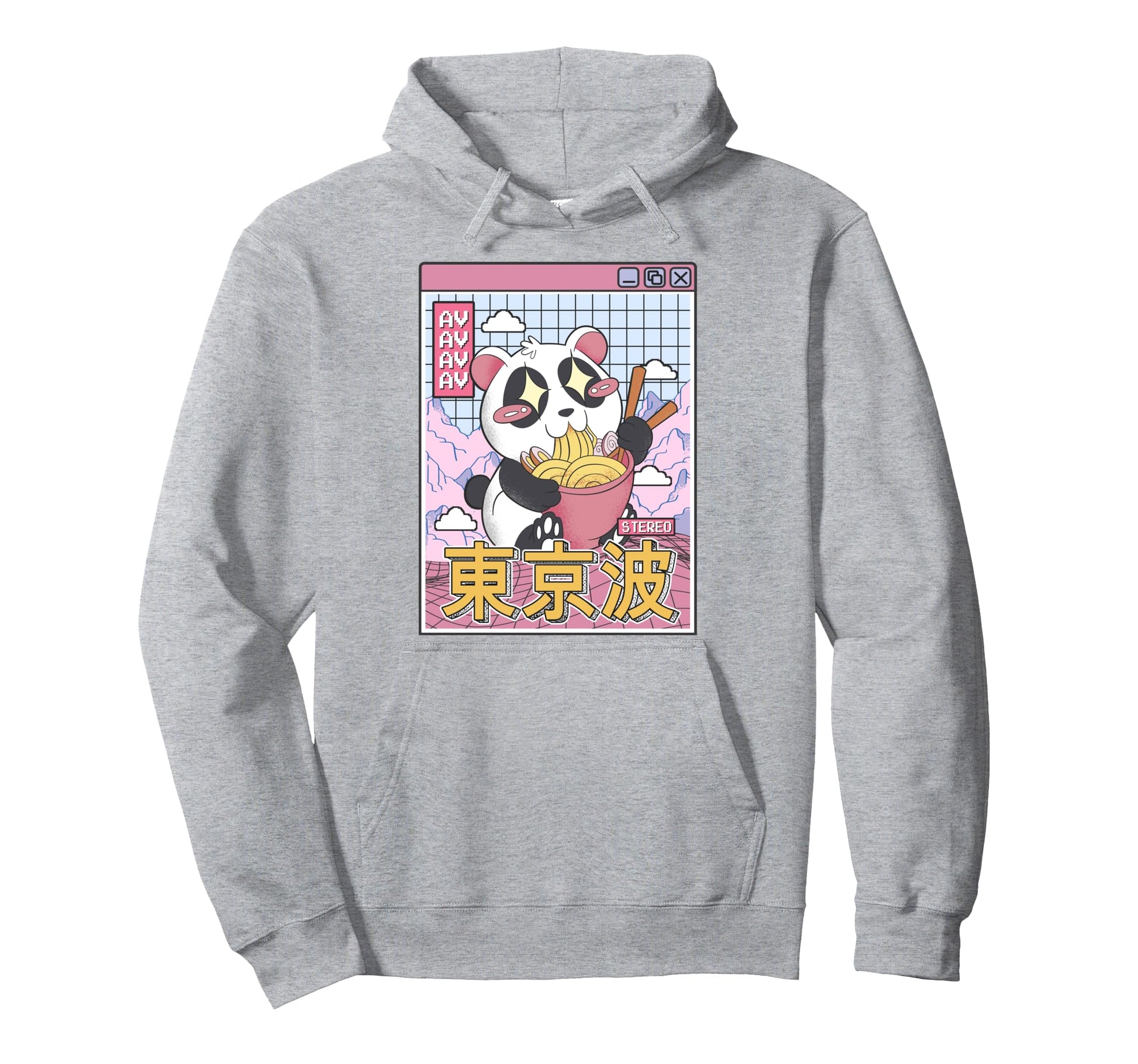 Panda Bear Ramen Japanese Kawaii Hoodie - Fun Novelty Design for Adults - T-Shirt, Sweatshirt, Hoodie