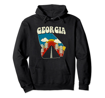 Georgia State Rainbow Hippie 70S Map Hoodie - Streetwear Style Unisex - T-Shirt, Sweatshirt, Hoodie