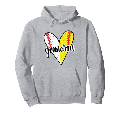 Baller Grandma Proud Softball Hoodie - Fun Novelty Design Men Women - T-Shirt, Sweatshirt, Hoodie
