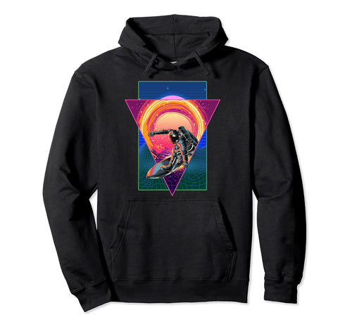 Space Vaporwave 80S Art Synthwave Surf Hoodie - Graphic Print for Adults - T-Shirt, Sweatshirt, Hoodie