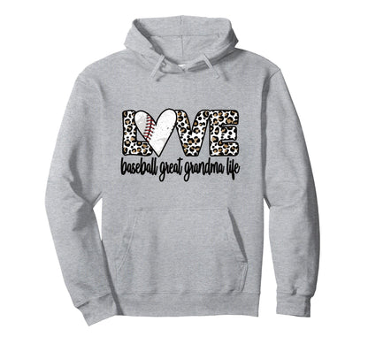 Baseball Great Grandma Life Baseball Hoodie - Unique Graphic for Adults - T-Shirt, Sweatshirt, Hoodie