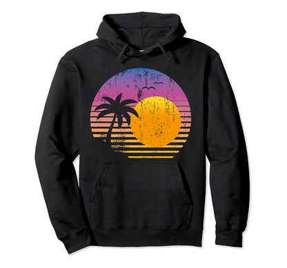 90S Vaporwave Aesthetic Tropical Sunset Hoodie - Unique Graphic Men Women - T-Shirt, Sweatshirt, Hoodie