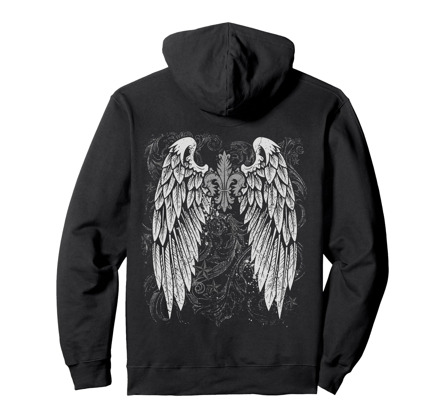 Grunge Wings Angel Back Y2K 2000S Hoodie - Casual Everyday Wear Men Women - T-Shirt, Sweatshirt, Hoodie
