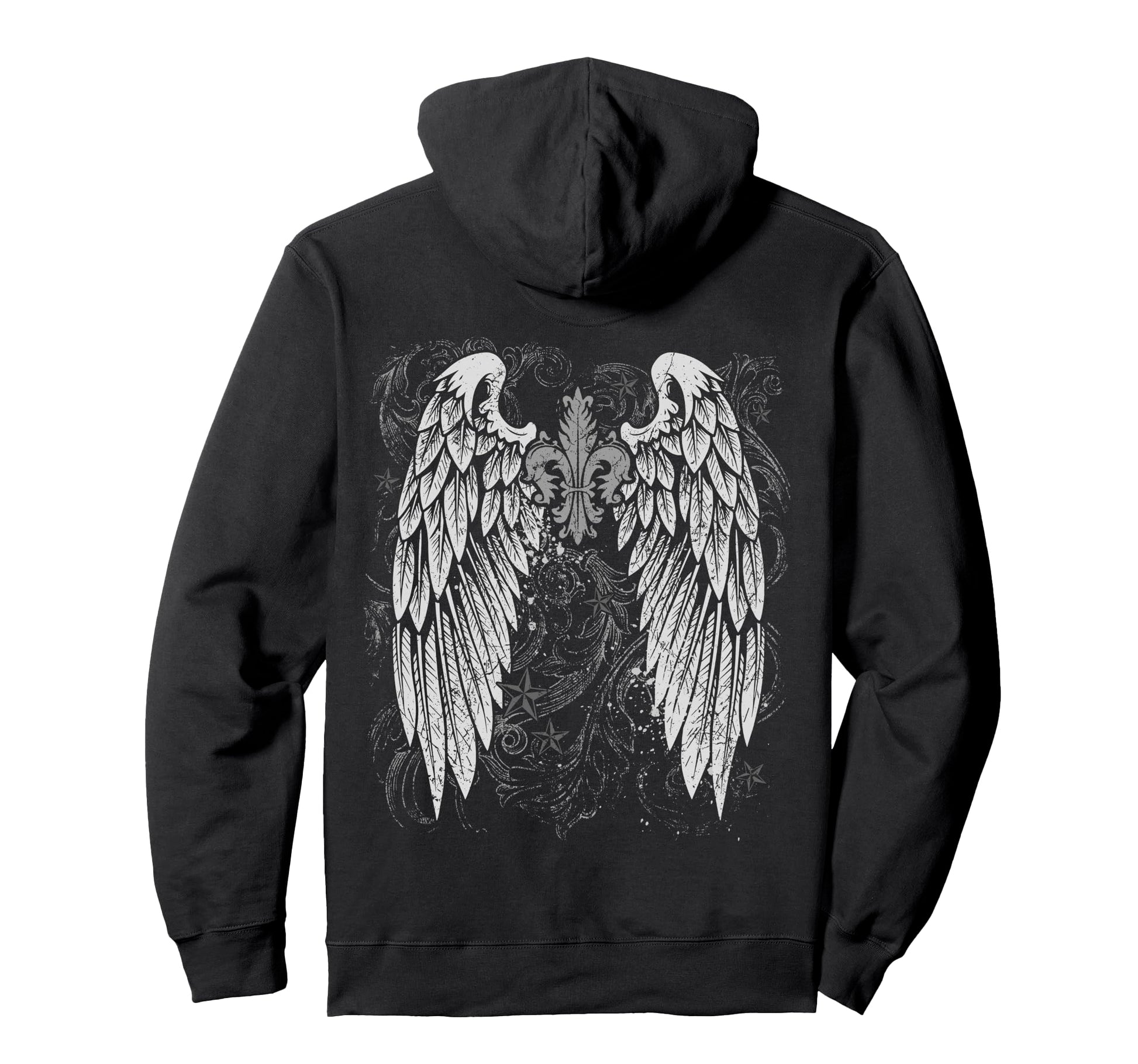 Grunge Wings Angel Back Y2K 2000S Hoodie - Casual Everyday Wear Men Women - T-Shirt, Sweatshirt, Hoodie