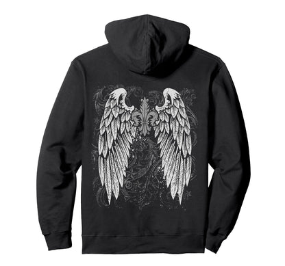 Grunge Wings Angel Back Y2K 2000S Hoodie - Casual Everyday Wear Men Women - T-Shirt, Sweatshirt, Hoodie
