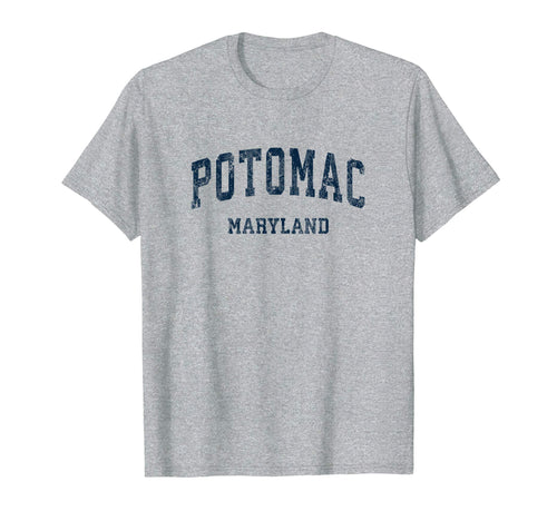 Potomac Maryland Md Varsity Sports Navy T-Shirt - Trendy Graphic for Adults - T-Shirt, Sweatshirt, Hoodie