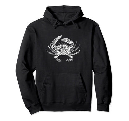 Crab White Hoodie - Novelty Apparel for Adults - T-Shirt, Sweatshirt, Hoodie