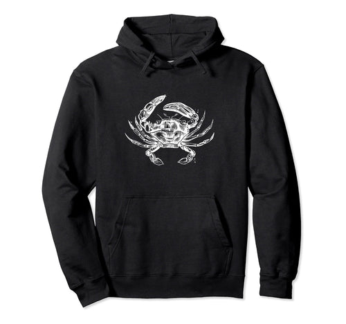 Crab White Hoodie - Novelty Apparel for Adults - T-Shirt, Sweatshirt, Hoodie