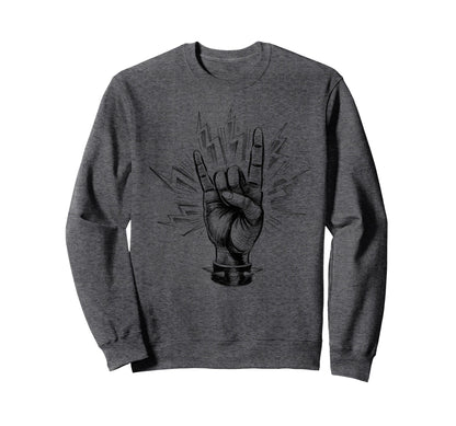 90S Grunge Punk Rock Hand Sweatshirt - Fun Novelty Design for Adults - T-Shirt, Sweatshirt, Hoodie