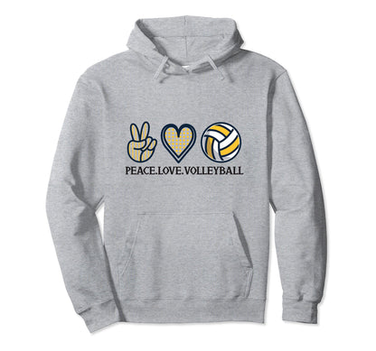 Peace Love Volleyball Hoodie - Streetwear Style Men Women - T-Shirt, Sweatshirt, Hoodie