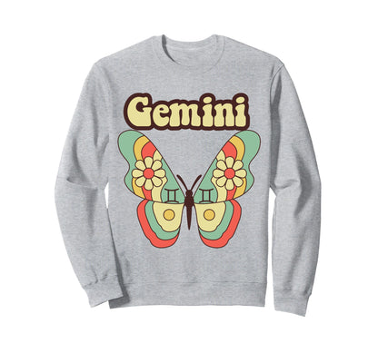 Gemini Butterfly Zodiac Astrology Sweatshirt - Streetwear Style Men Women - T-Shirt, Sweatshirt, Hoodie