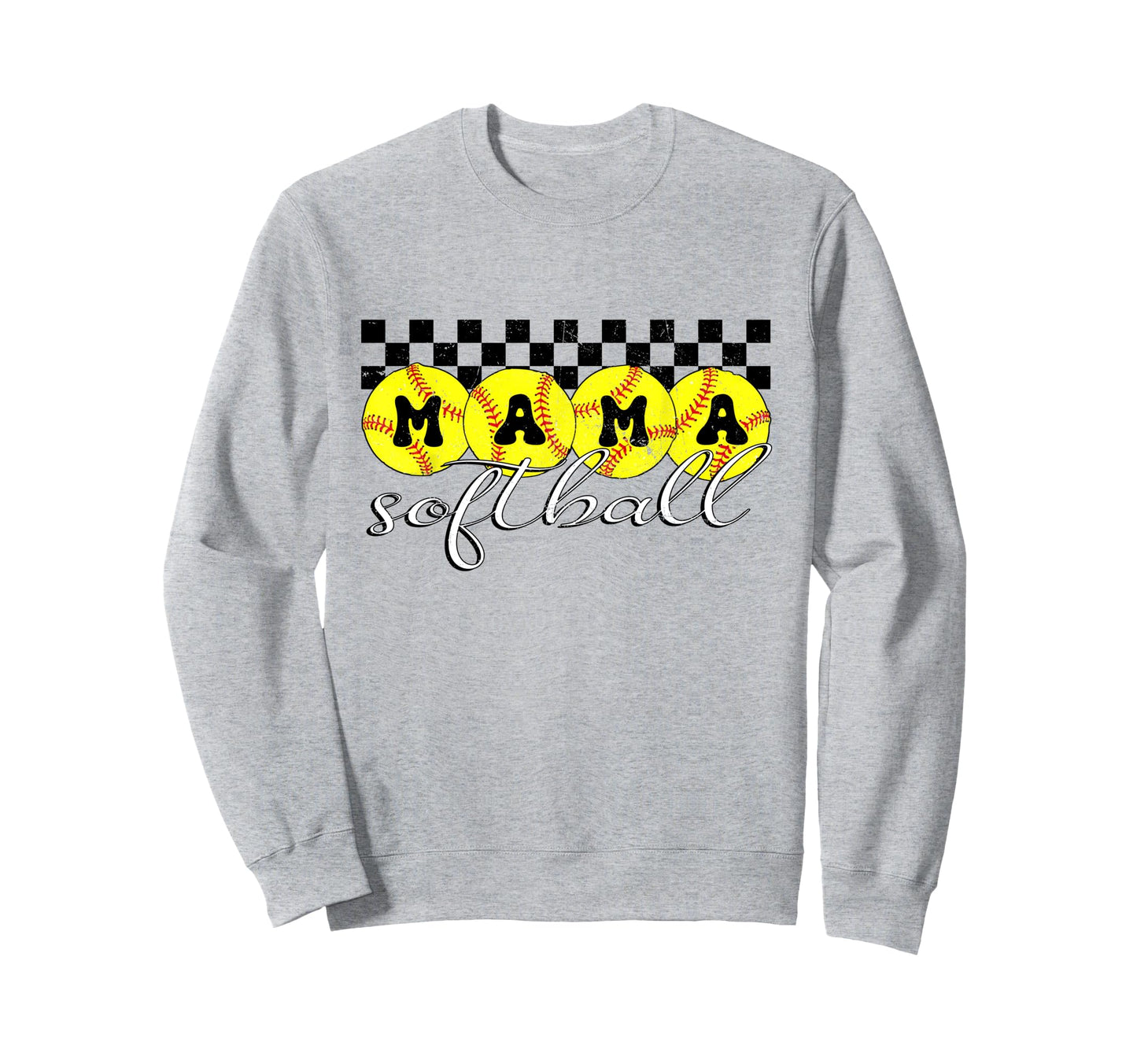 Softball Mama Groovy Softball Sweatshirt - Casual Everyday Wear Men Women - T-Shirt, Sweatshirt, Hoodie
