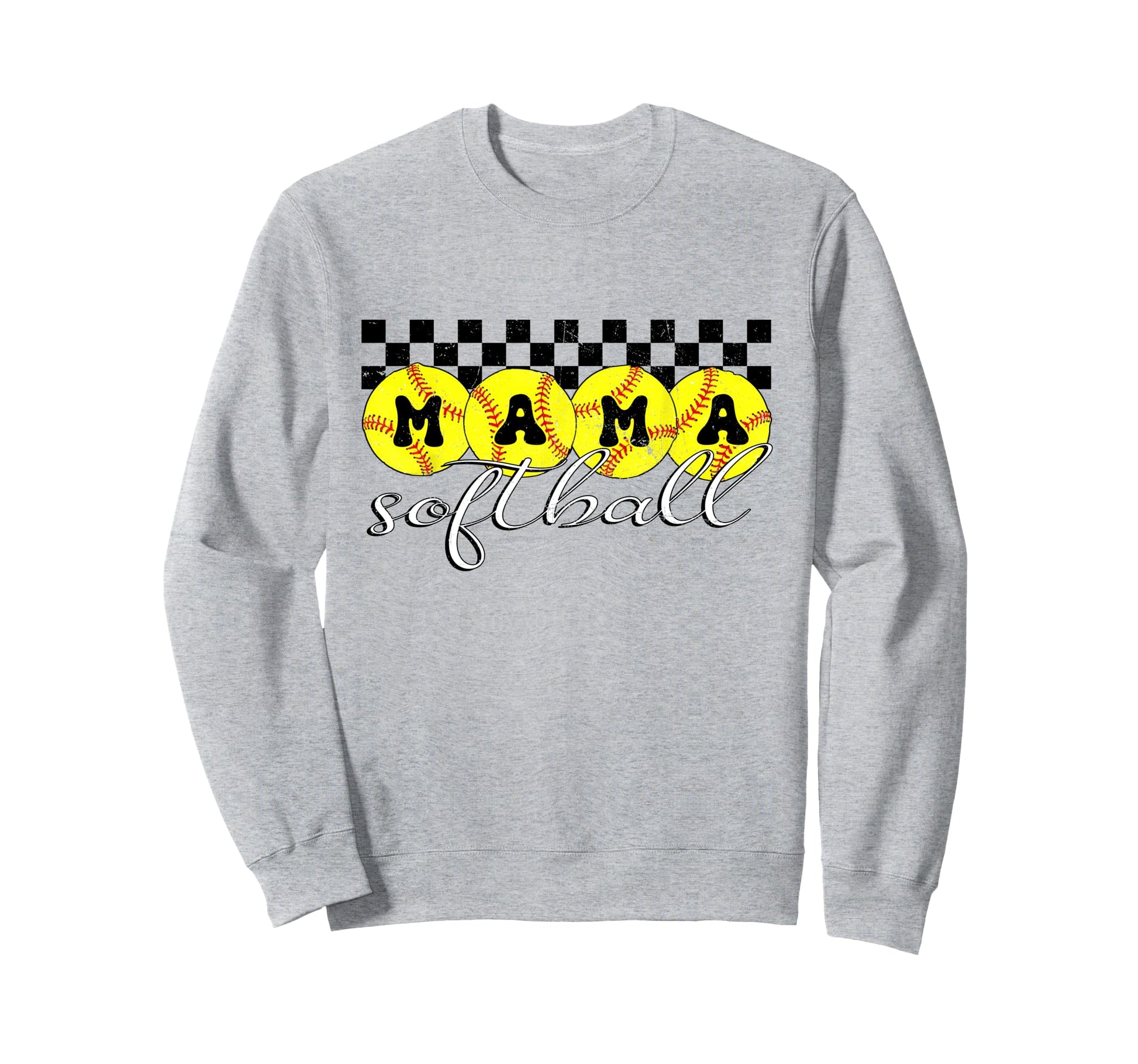 Softball Mama Groovy Softball Sweatshirt - Casual Everyday Wear Men Women - T-Shirt, Sweatshirt, Hoodie