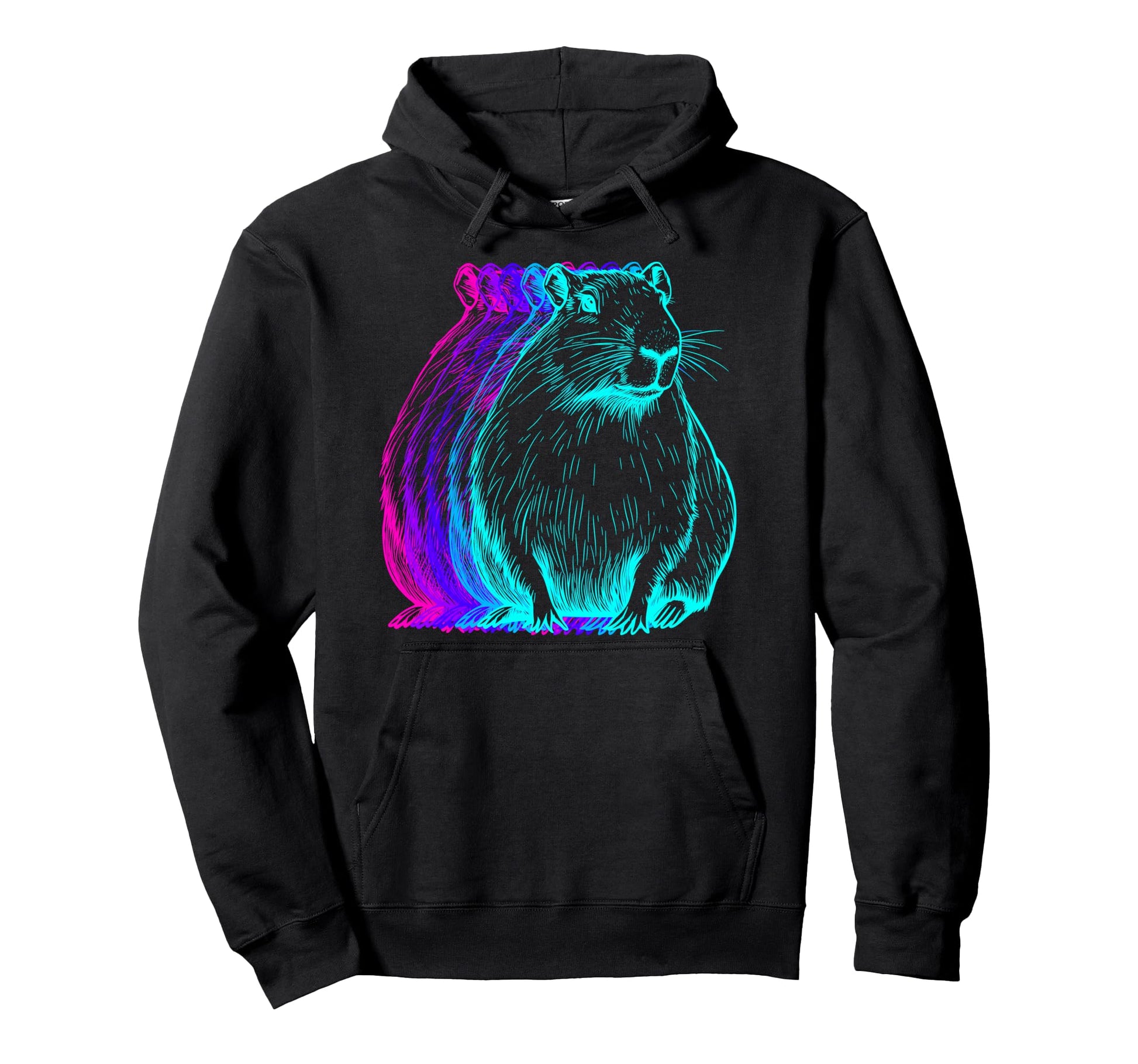 Capybara Capibara Vaporwave Hoodie - Trendy Graphic for Adults - T-Shirt, Sweatshirt, Hoodie