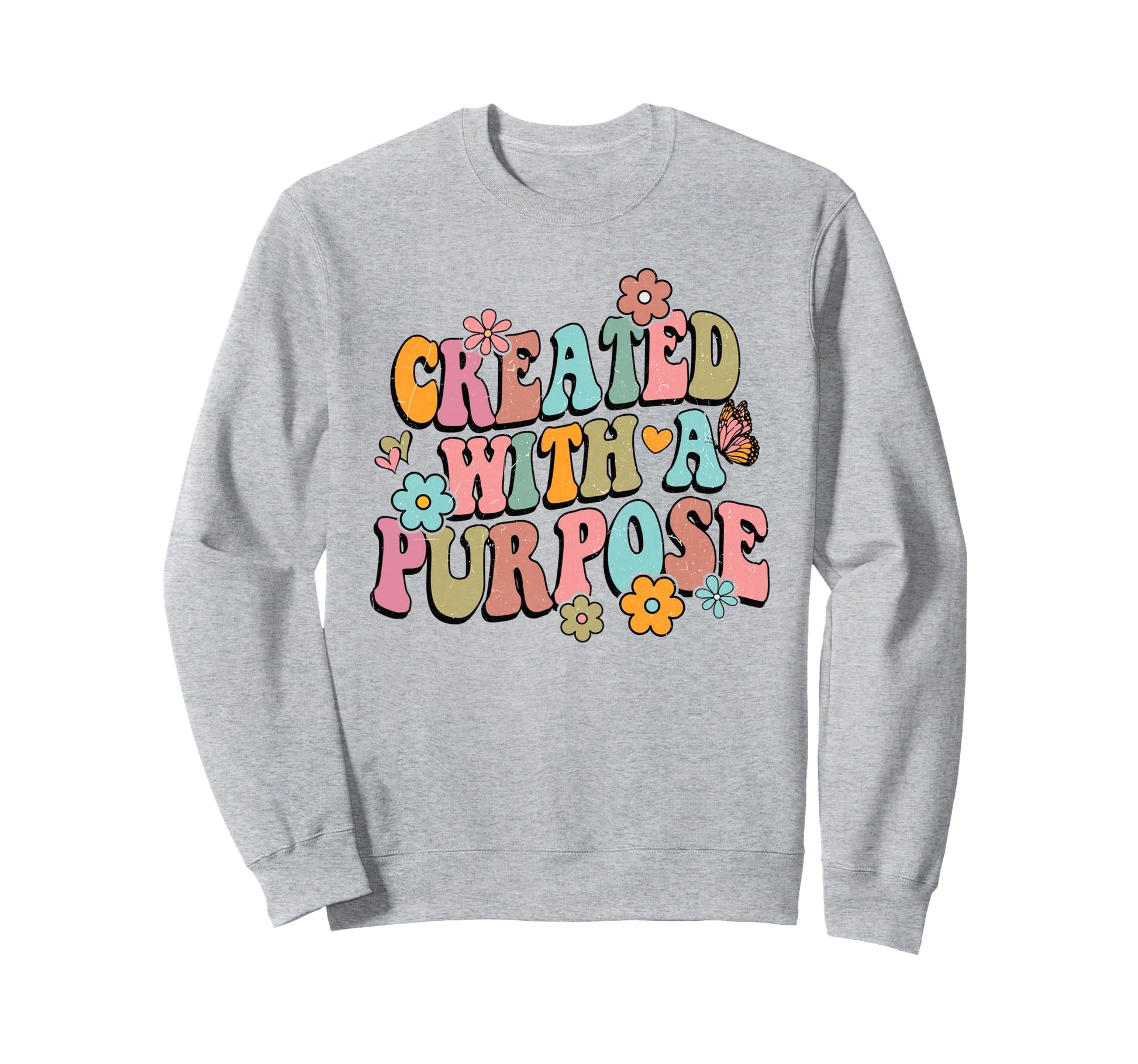 Boho Created Purpose Religious Sweatshirt - Minimalist Print for Adults - T-Shirt, Sweatshirt, Hoodie