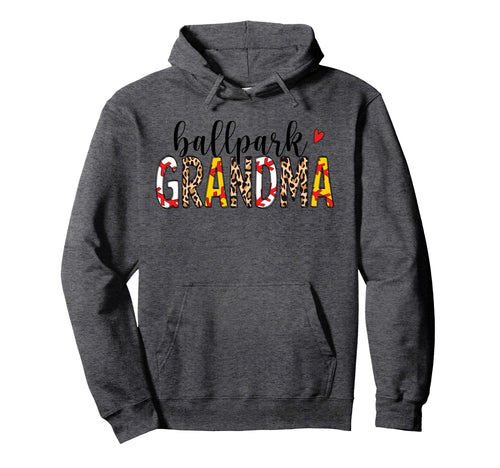 Leopard Ballpark Grandma Baseball Hoodie - Trendy Graphic for Adults - T-Shirt, Sweatshirt, Hoodie
