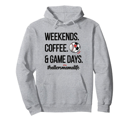 Baseball Soccer Mom Proud Ball Mama Hoodie - Minimalist Print for Adults - T-Shirt, Sweatshirt, Hoodie