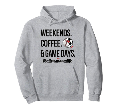 Baseball Soccer Mom Proud Ball Mama Hoodie - Minimalist Print for Adults - T-Shirt, Sweatshirt, Hoodie