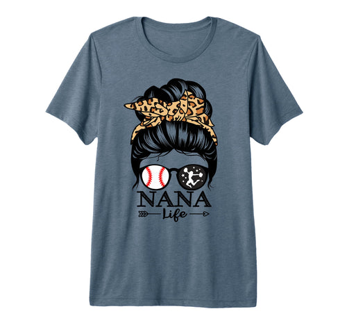 Nana Life Messy Bun Hair Funny Baseball T-Shirt - Graphic Print Men Women - T-Shirt, Sweatshirt, Hoodie