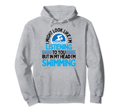 Funny Swimming Swimmer Peace Love Swim Hoodie - Casual Everyday Wear Unisex - T-Shirt, Sweatshirt, Hoodie