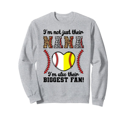 Their Biggest Fan Nana Softball Sweatshirt - Streetwear Style for Adults - T-Shirt, Sweatshirt, Hoodie